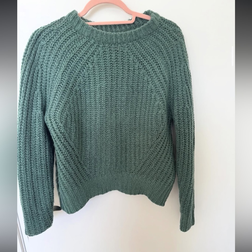 Women's Green Oversized Knit Sweater